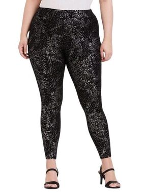 torrid Black Metallic Speckle High-Rise Leggings Size 5 (28-30)